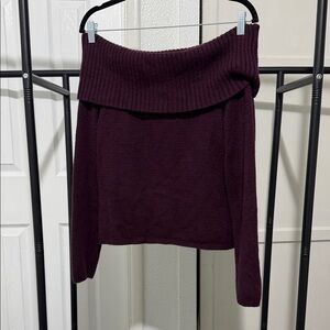 Old Navy Off-Shoulder Plum Sweater